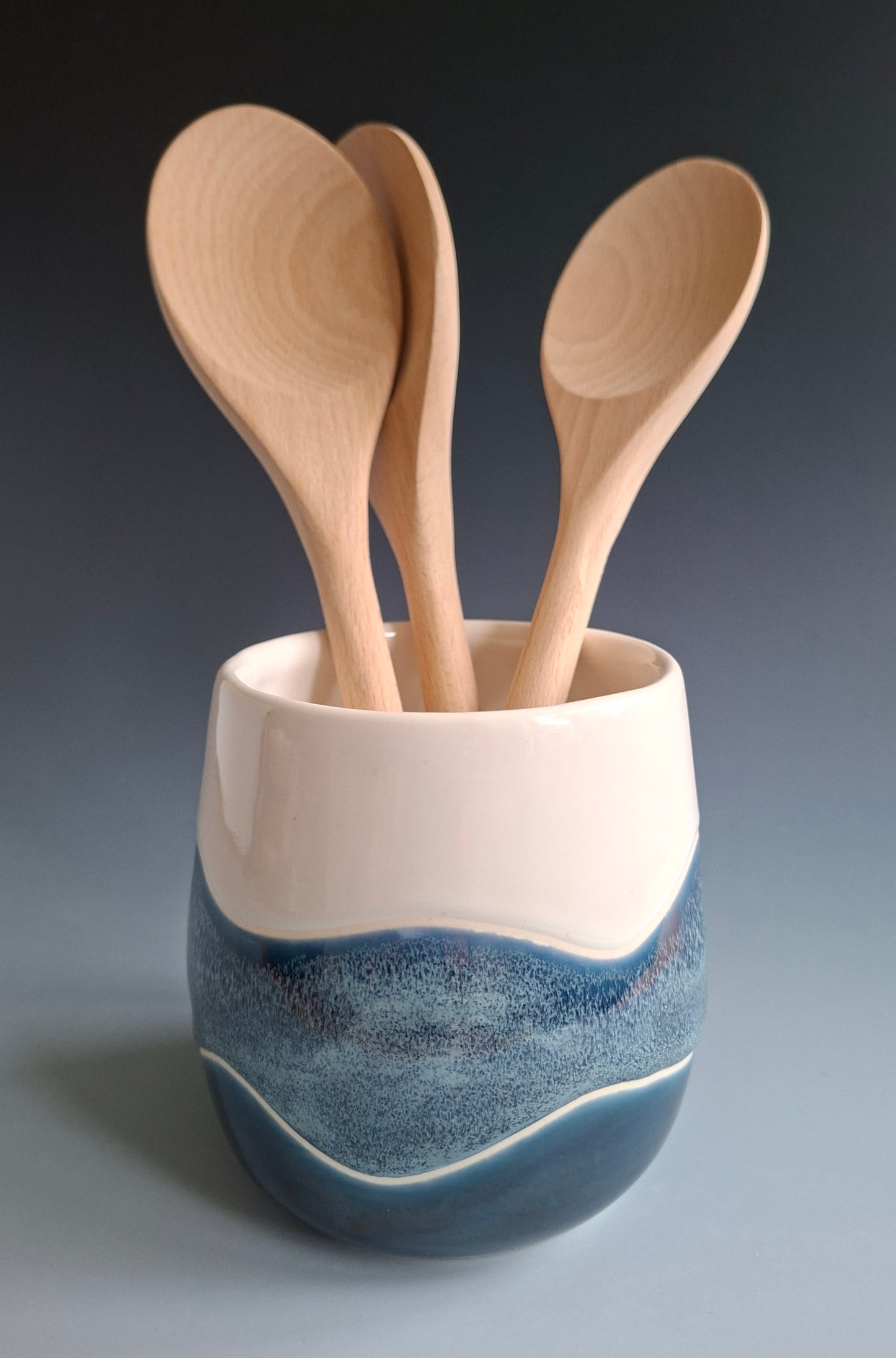Blue Wave Utensil Holder