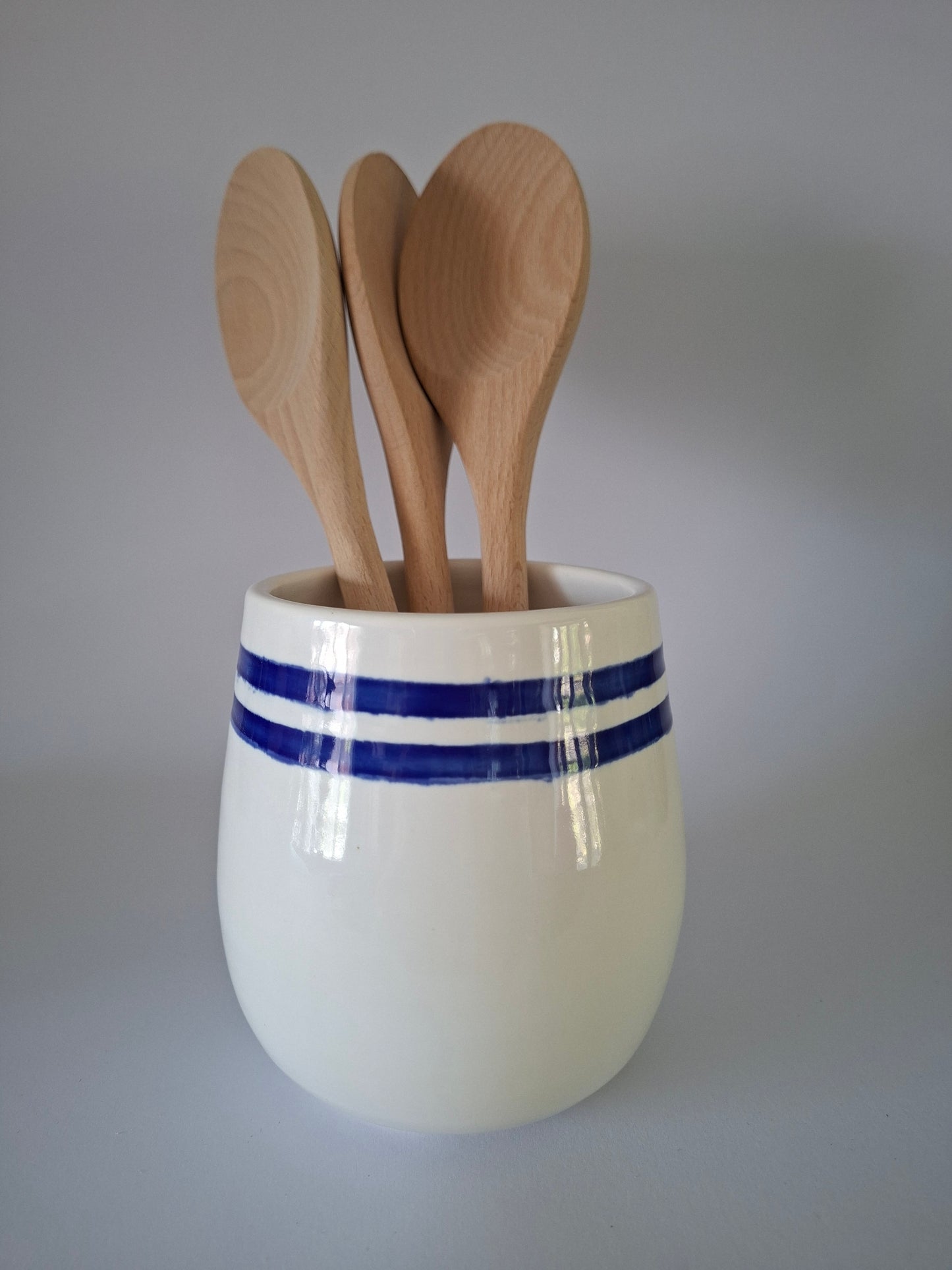 Cobalt Band Utensil Holder